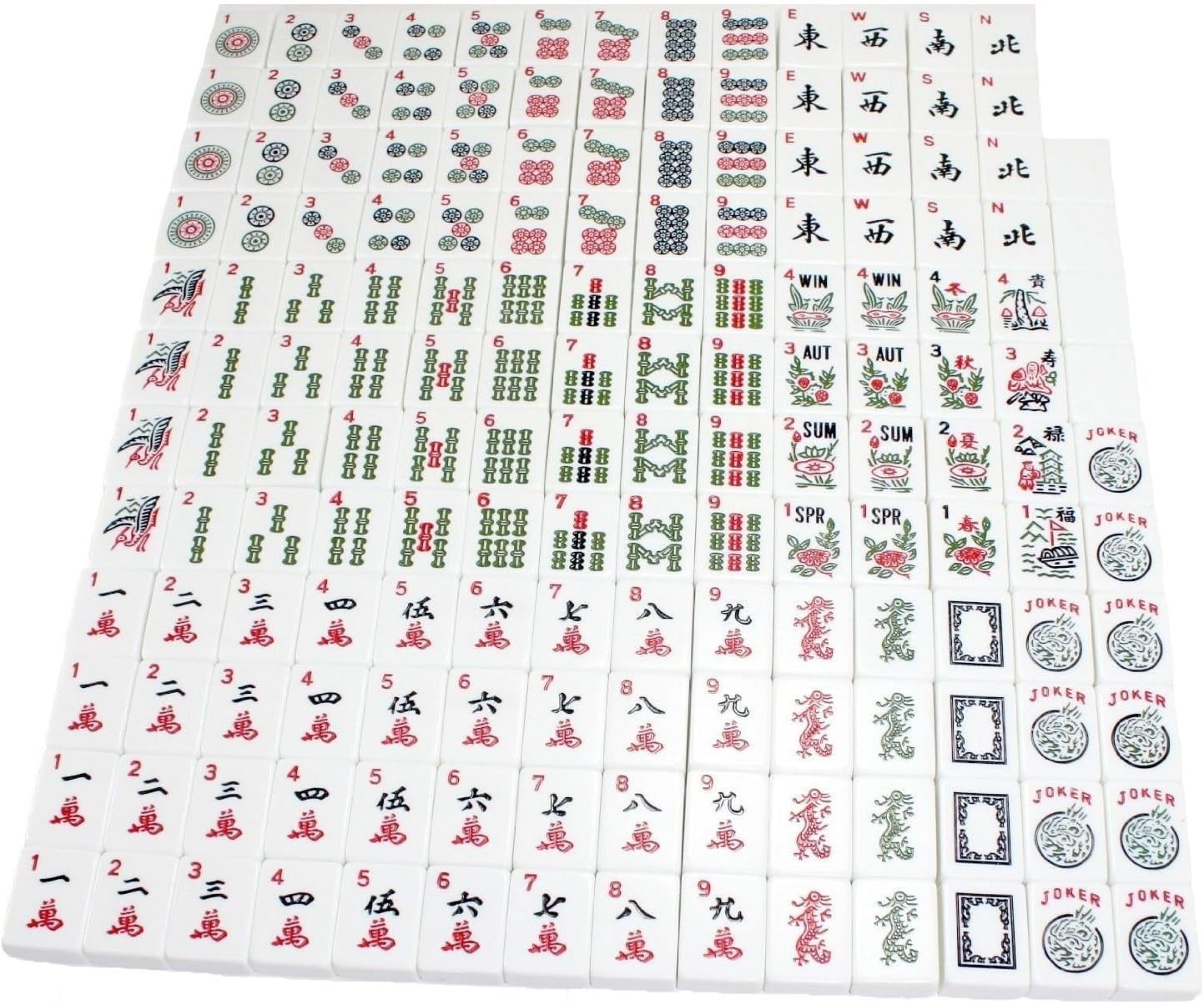 American Mah Jongg Complete Set, 166 Tiles with All-in-one Combo Rack with Soft Bag