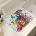 thumbnail image 4 of Yayeee Dish Drying Mat for Kitchen Counter 16" x 18" Microfiber Super Absorbent Coffee Decorative Pad, Blue Floral Tomatoes, 4 of 9