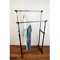 thumbnail image 2 of Home Basics Chrome Plated Steel Double Garment Rack, Black, 2 of 5