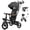 Black, variant on XJD Multifunctional 7-in-1 Baby Tricycle Stroller – Foldable Lightweight Toddler Ride-On, Convertible Push Trike with Safety Harness for Ages 1-5, Pink