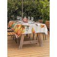 thumbnail image 2 of Outdoor Tablecloth with Umbrella Hole and Zipper, Hello Autumn Rectangle Table Cloth 60x84 Inch Waterproof Tablecloth, Thanksgiving Fall Pumpkins Botanical Picnic Table Cover for Patio Camping, 2 of 7
