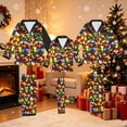 thumbnail image 3 of qolati Christmas Family Matching Pajamas Silk Satin Long Sleeve Button Down Sleepwear Sleep Pants Holiday Pjs Loungewear Set Xmas Printed Festival Party Family Christmas Pajamas Matching Sets, 3 of 9
