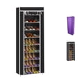 thumbnail image 3 of Dust-tight Shoe Cabinet Non-woven Fabrics Shoe Rack Organizer Minimalist Furniture Boots Storage Shelves,Purple, 3 of 9