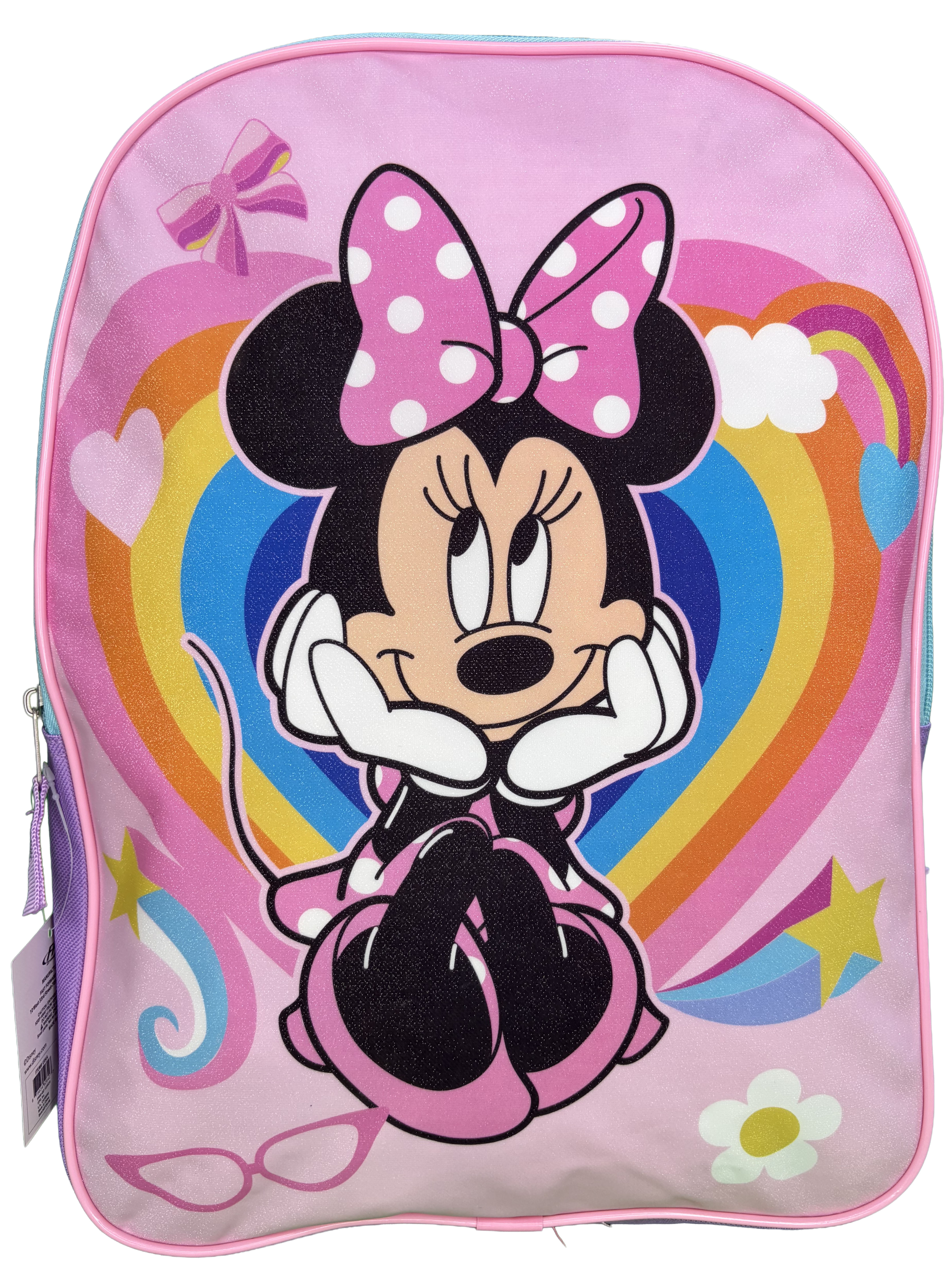 Mochila infantil de Minnie Mouse de 15 pulgadas, ligera para niñas, para preescolar y viajes, con asa superior (sin bolsillo lateral) 2