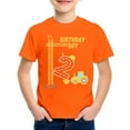 thumbnail image 3 of Kiijoy Big Boys Birthday T-Shirt Short Sleeve Excavator Graphic T Shirt, Orange, 3 of 3