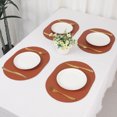 thumbnail image 7 of REGALWOVEN Placemats Set of 6 Leather Placemats for Kitchen Dining Table Decor Table Placemats Wipeable Table Mat Brown/Gray 16*12Inch, 7 of 7