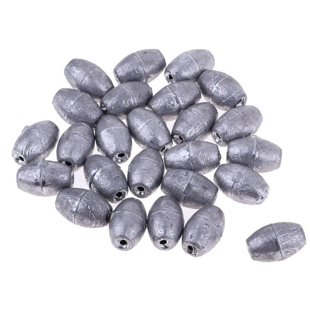 25Pieces Premium Fishing Sinker Weights Olive Shaped Fishing