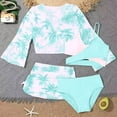 thumbnail image 2 of Kogui Teen Tankinis Girl's 3 Piece Boho Floral Bikini Sets Summer Swimsuits with Beach Cover Up Skirt Size 9-10 (Sky Blue,9-10 Years), 2 of 4