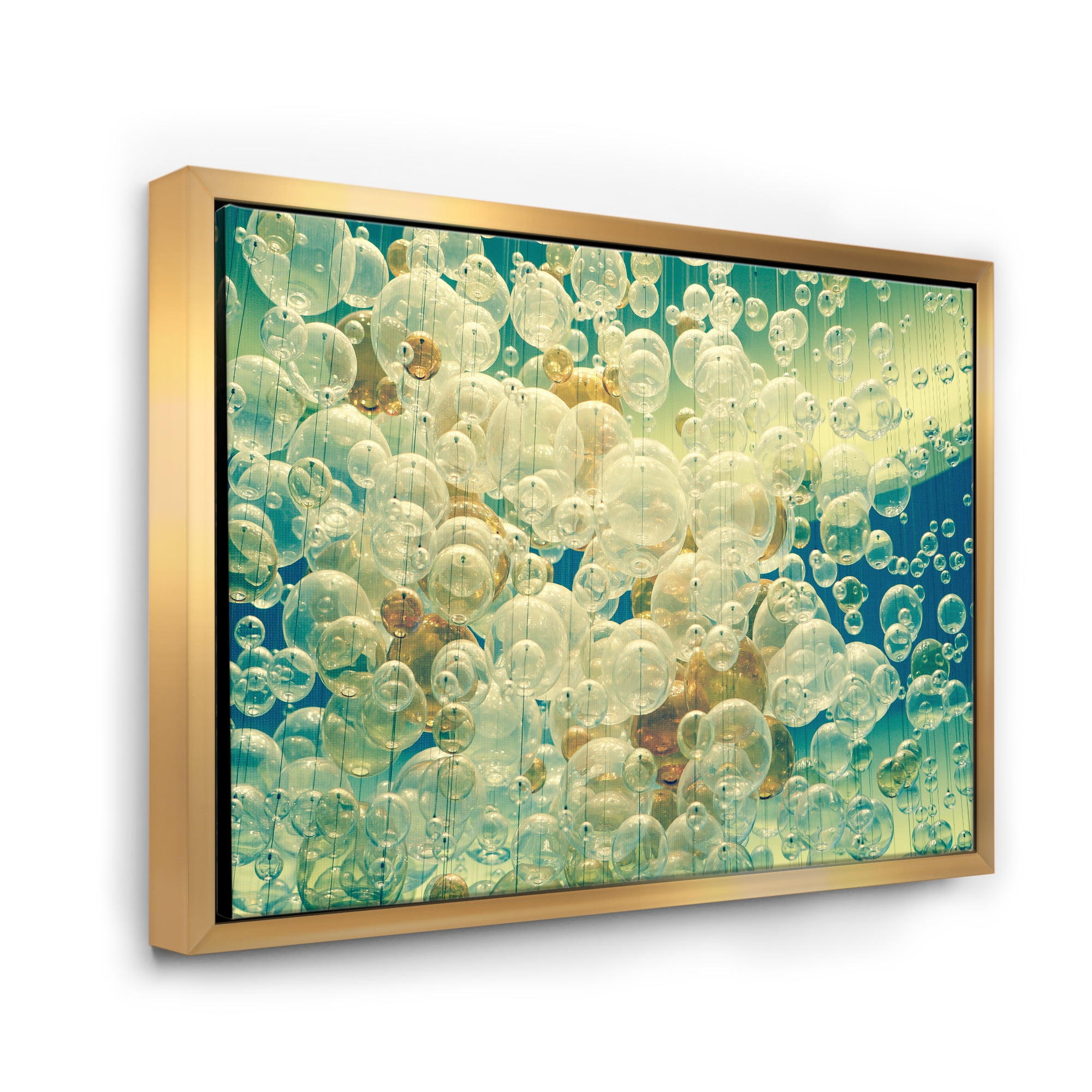 Designart 'Chandelier In The Form of Balls Abstract Art I' Modern Framed Canvas Wall Art Print