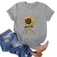 thumbnail image 4 of felwors Women's Graphic Shirts Boho Tee Tops Cute Summer Vintage Short Sleeve Holiday T Shirt (Light Gray, S), 4 of 6