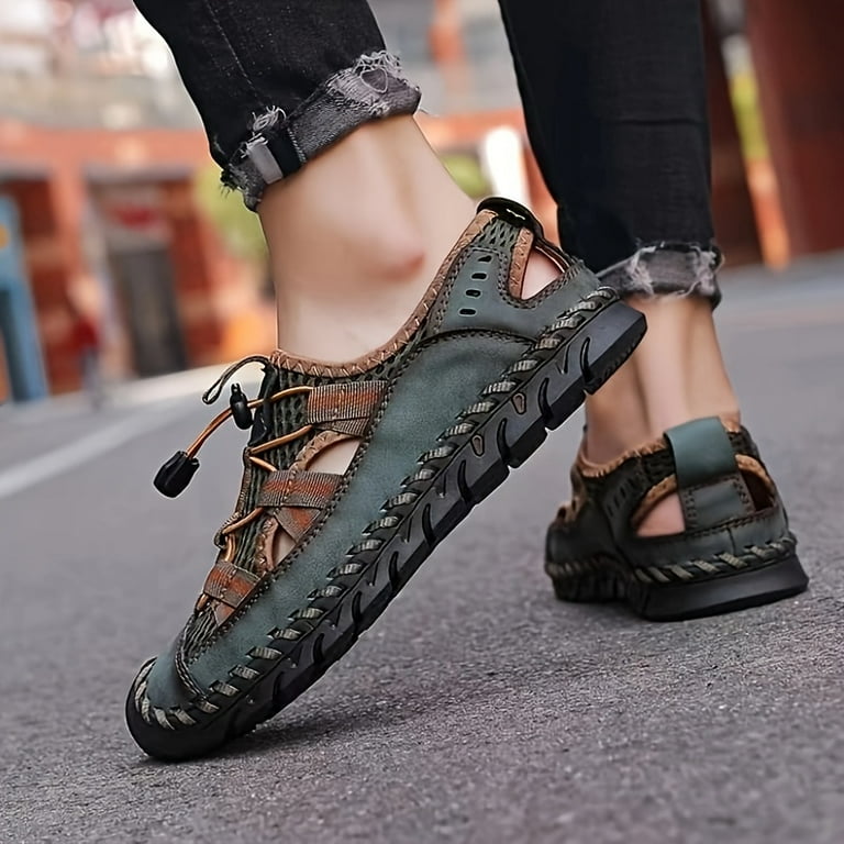 Men s Breathable No Tie Sandals Summer Ready Mesh Slip On Round Toe Casual Shoes in Assorted Colors Walmart