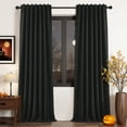 thumbnail image 1 of Cortinas Joydeco de lino negro opacas, 132 x 274 cm, 2 paneles, 1 of 9