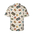 thumbnail image 3 of Daiia Retro Vintage Tape Hawaiian Shirt for Men Gentle Cotton Regular Short Sleeve Casual-Large, 3 of 9