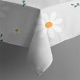 thumbnail image 2 of 52x52in(132x132cm) Square Tablecloth, Waterproof Polyester Table Cover, Wrinkle Resistant & Washable Fabric for Dining, Kitchen, Picnic, Daisy Flowers Print, 2 of 6