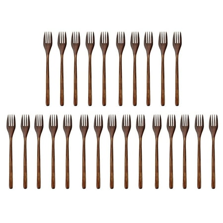 

25 Pieces -Friendly Wood Salad Dinner Fork Dinnerware Adult (25 Pieces No Rope Wooden Forks)