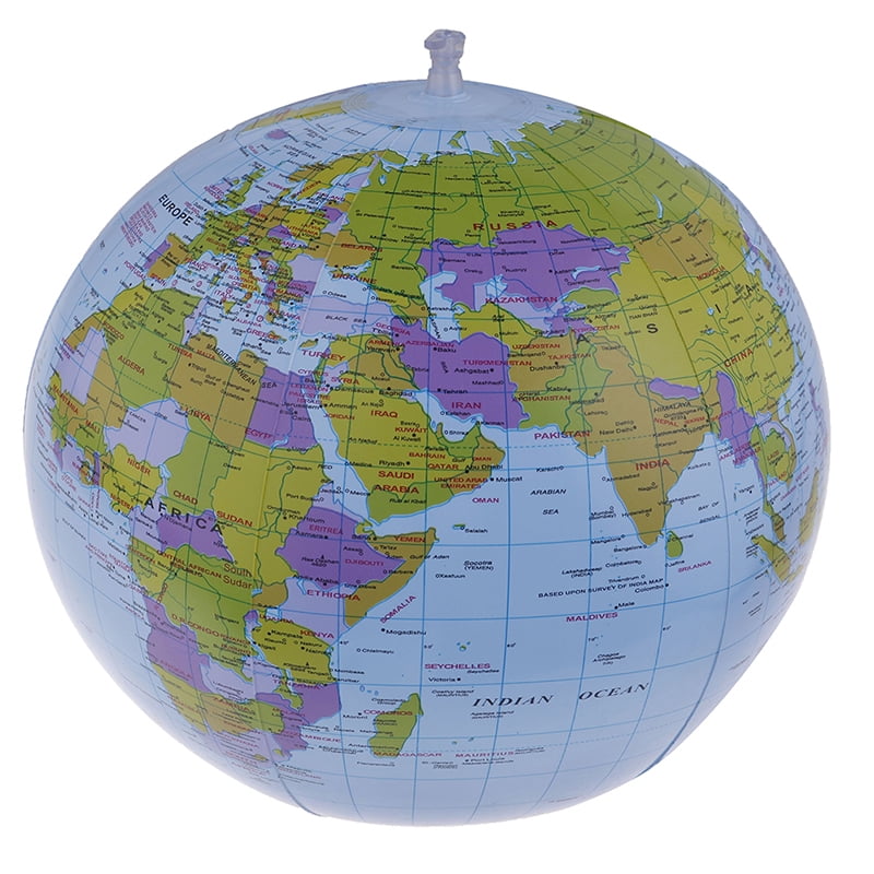 40CM Inflatable World Globe Teach Education Geography Map Toy Kid Beach B mi Wn 