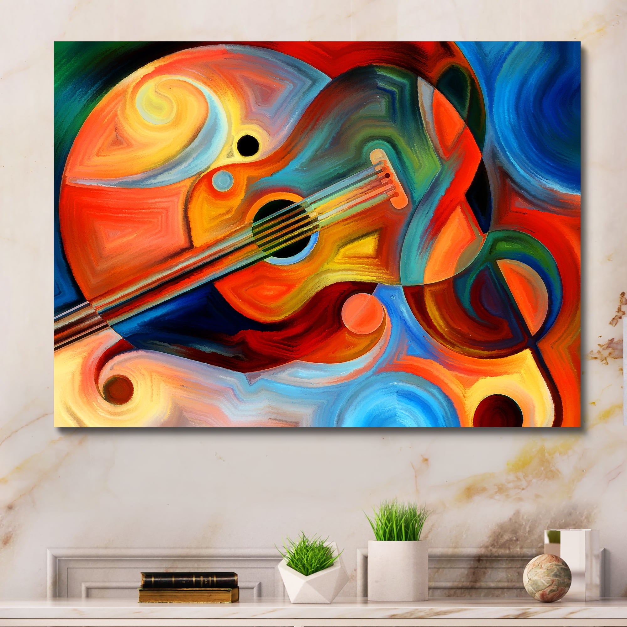 アート・デザイン・音楽 Painting acrylic on canvas Designart Music and Rhythm Abstract Canvas Art Print 40x30