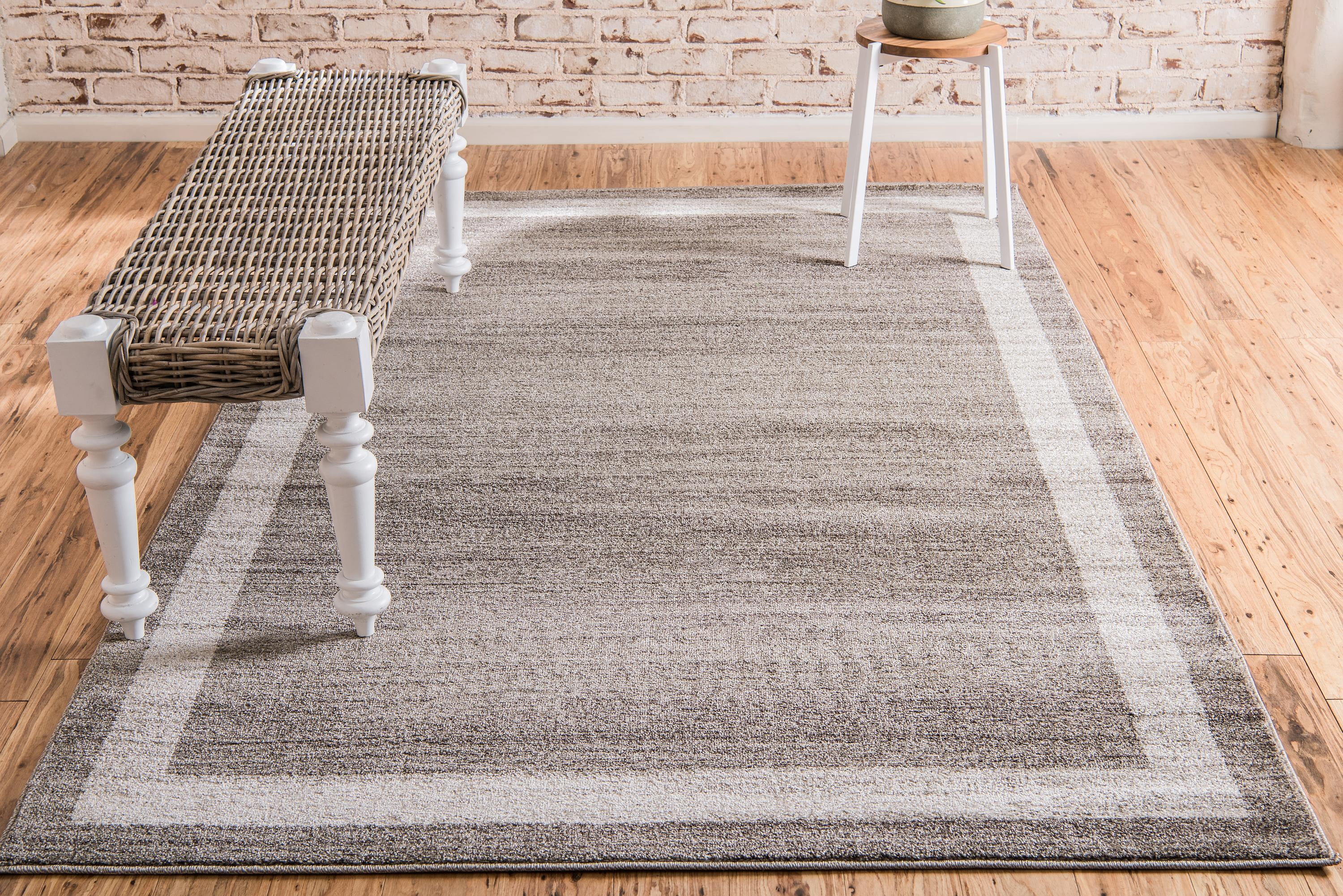 Unique Loom Del Mar Collection Area Rug - Maria (8' x 11' Rectangle Light Brown/Ivory)