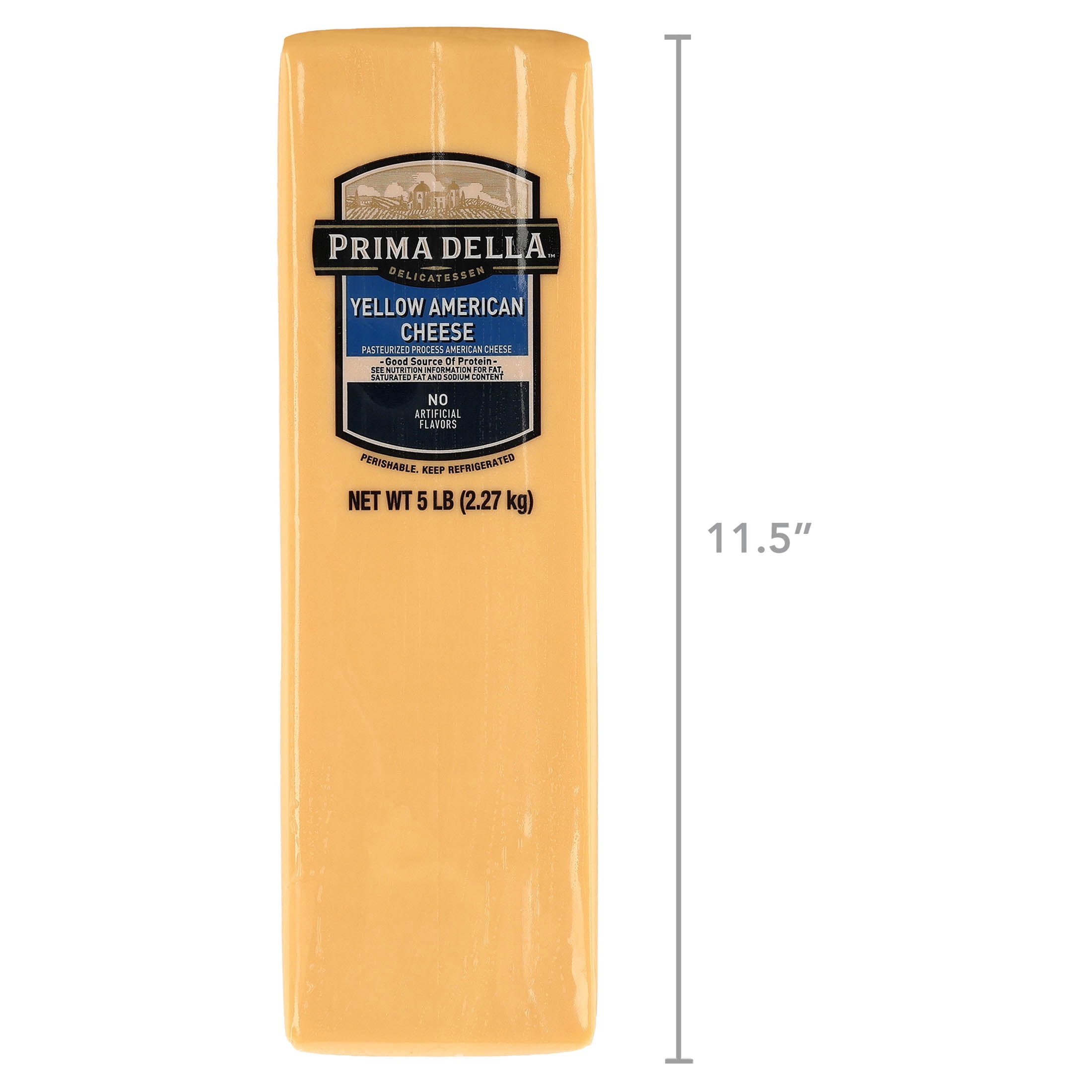 Prima Della Yellow American Cheese - Freshly Sliced, Smooth & Creamy, Refrigerated Slices