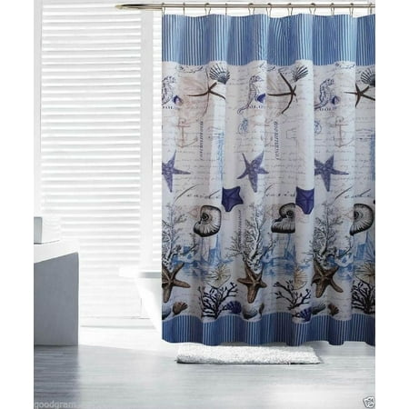 Seashell Explorer Fabric Shower Curtain (70 in. W x 72 in ...
