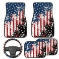 thumbnail image 2 of Pzuqiu US Flag Print Automotive Floor Mats Easy Installation All Weather Vehicle Steering Wheel Protector Car Mats Set Dust Proof Car Interior Accessories Fashion for SUV, Vans,Sedan,Truck 5 Pcs, 2 of 6