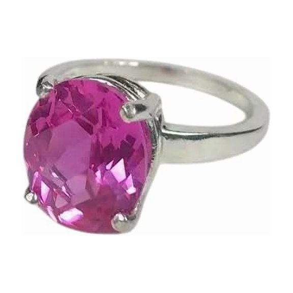 Natural Pink Tourmaline, Pink Tourmaline Gemstone Ring, October Birthstone, Fine Ring Womens Ring, Gold Micron, 925 Sterling Silver, Cluster Ring, Dainty Minimalist Stacking jewelry, Anniversary Ring