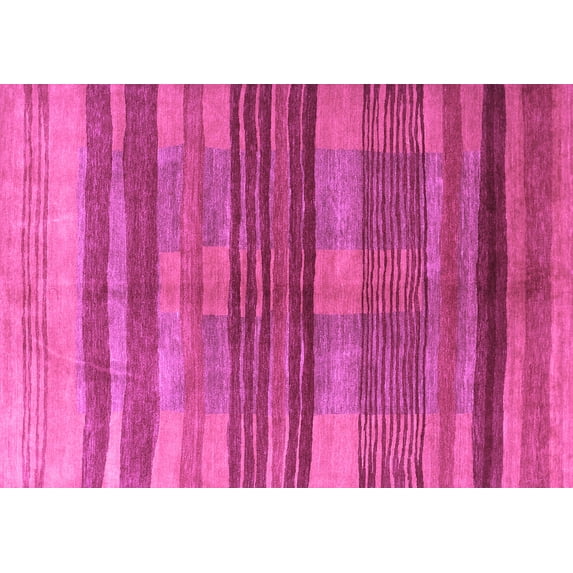 Ahgly Company Indoor Rectangle Abstract Purple Contemporary Area Rugs, 2' x 4'