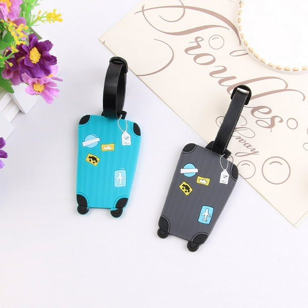 Etiquetas de equipaje, 2 piezas Etiquetas de equipaje de PVC Etiquetas de equipaje, Etiquetas de equipaje de maleta de viaje Etiquetas de identificación para tarjetas de visita, Accesorios de viaje (M
