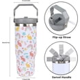 thumbnail image 5 of Easter Gifts for Women 30 oz Easter Rabbit Tumbler with Handle Vacuum Reusable Insulated Tumblers with Flip Straw and Top Handle Stainless Steel 30 oz Coffee Mug Rabbit Cup Cold for 24 Hours, 5 of 6