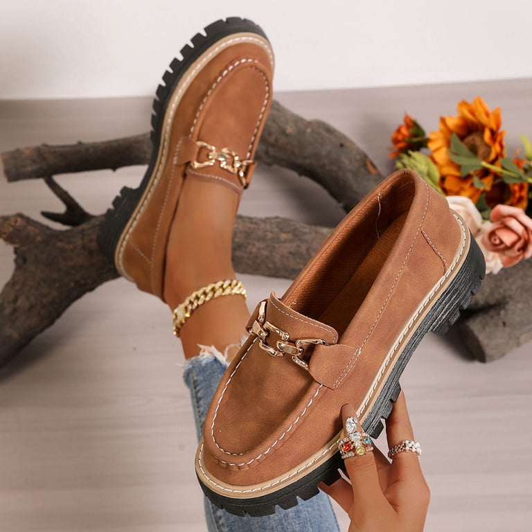 Brown Ladies Elegant Casual Soft Sole Low Heel Versatile  display picture 3