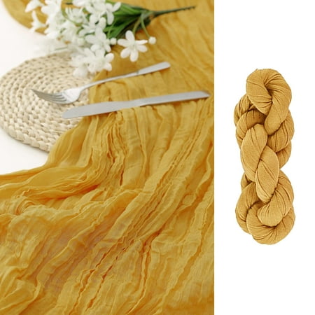 

LKMEI 1 Pieces 27.5x160 Inches Cheesecloth Table Runner Gauze for Wedding Decoration