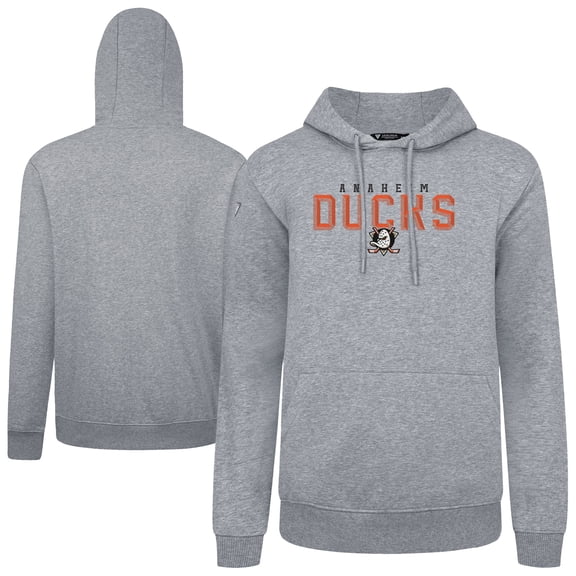 Men's Levelwear Gray Anaheim Ducks Podium Carve Pullover Hoodie