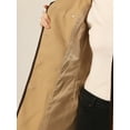 thumbnail image 5 of INSPIRE CHIC Women's Double Breasted Stand Collar Long Sleeve Winter Long Trenchcoat M Khaki, 5 of 5