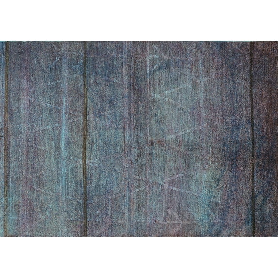 Ahgly Company Indoor Rectangle Oriental Turquoise Blue Industrial Area Rugs, 5' x 8'