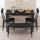thumbnail image 2 of 4-person dining mesa set con forrado sillas y bench. rectangular kitchen mesa para small space apartment home studio. rustic negra, 2 of 7