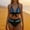 Blue, variant on Sakmal Womens Bikini Sets Plunge Plus Size Swimwear Summer Striped Black Bathing Suits for Women L