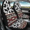 thumbnail image 2 of Binienty Aztec Cow Pattern Car Seat Cover Full Set of 2 Car Seat Covers Dog in Car Seat Cushion Universal Auto Front Seats Protector Fits for Car SUV Sedan Truck Chairs Vans Auto, 2 of 7