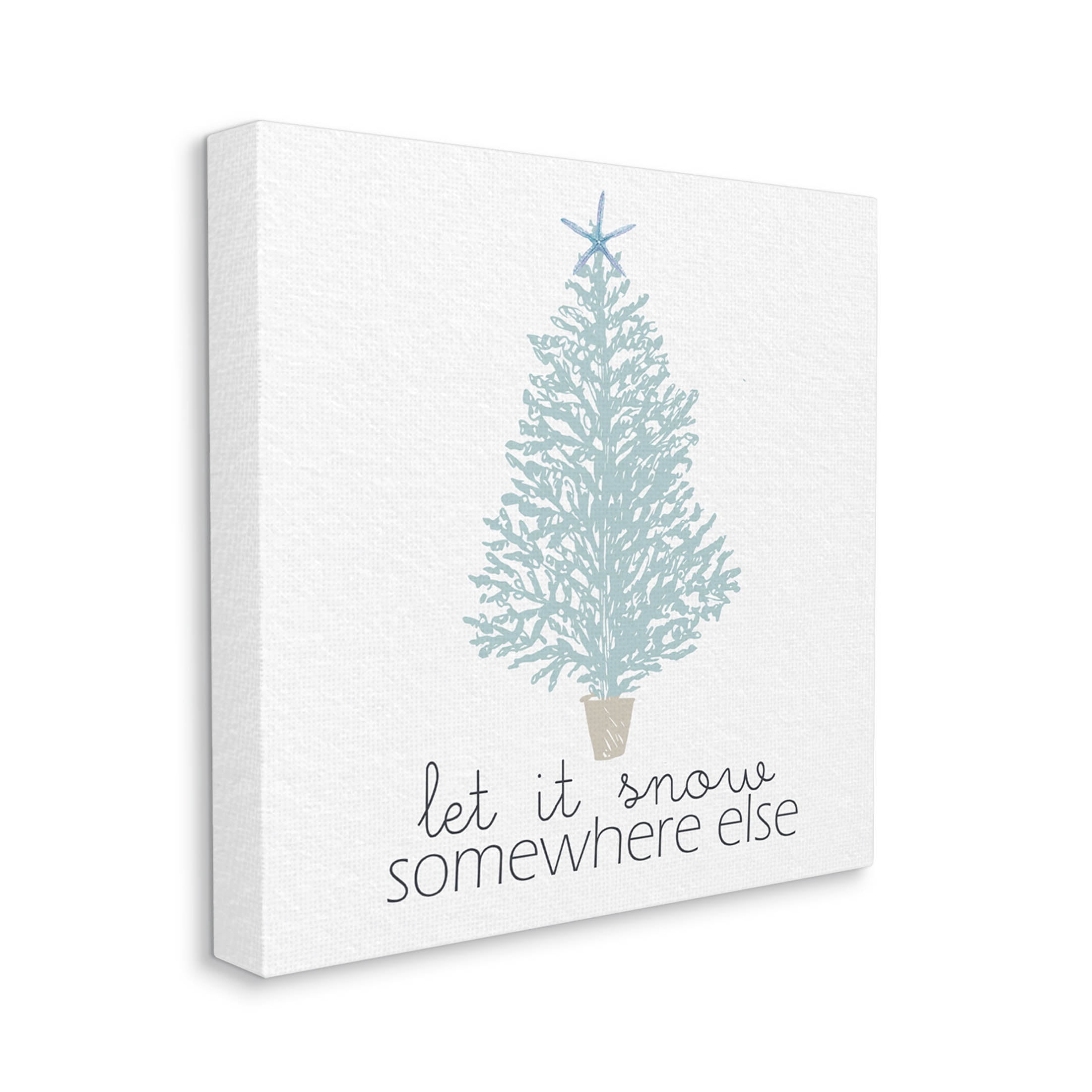 Stupell Industries Snow Somewhere Else Holiday Tree Graphic Art Gallery Wrapped Canvas Print Wall Art, Design by Kim Allen