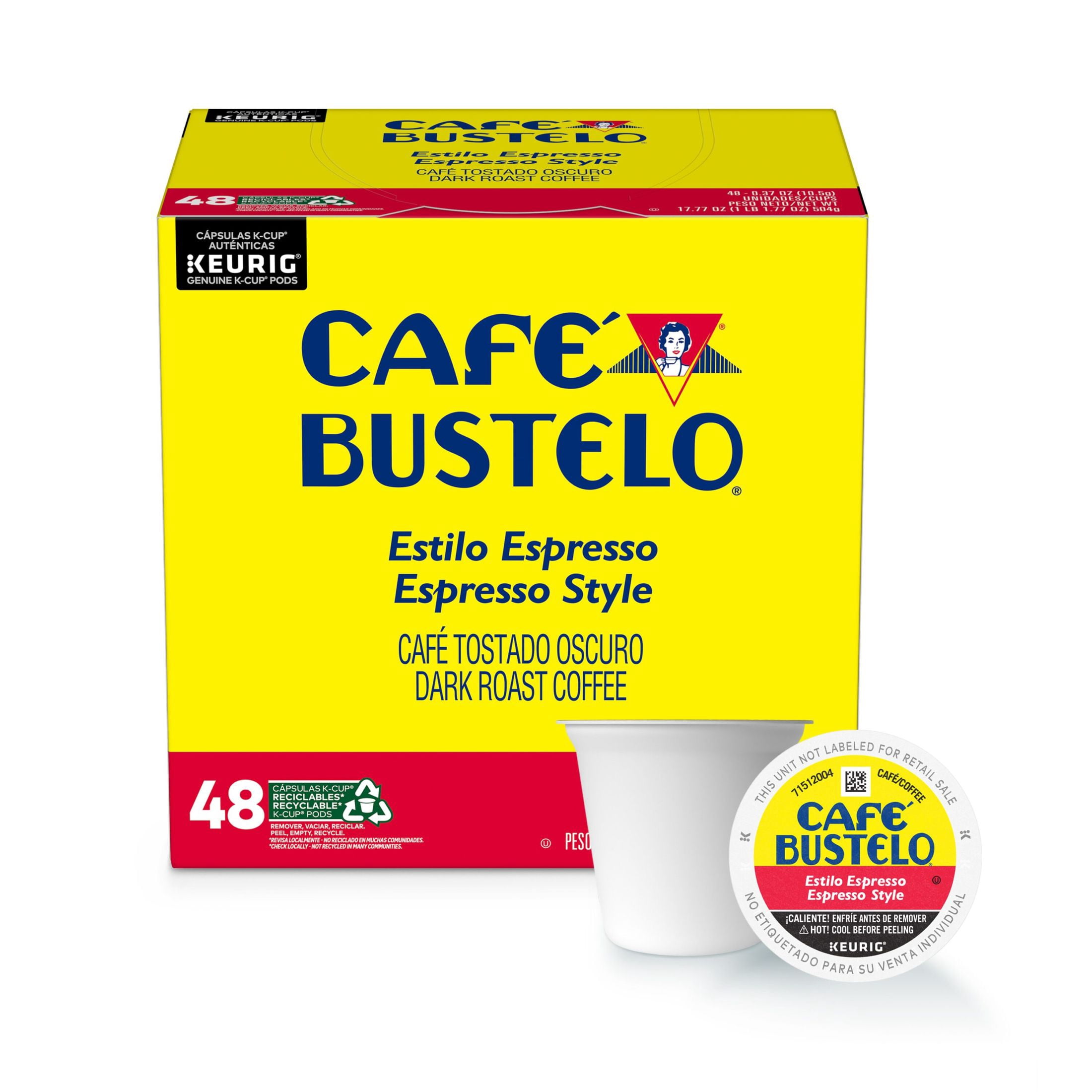 Cafe Bustelo Espresso Style, Dark Roast Coffee, Single Serve Pods, 48 Count