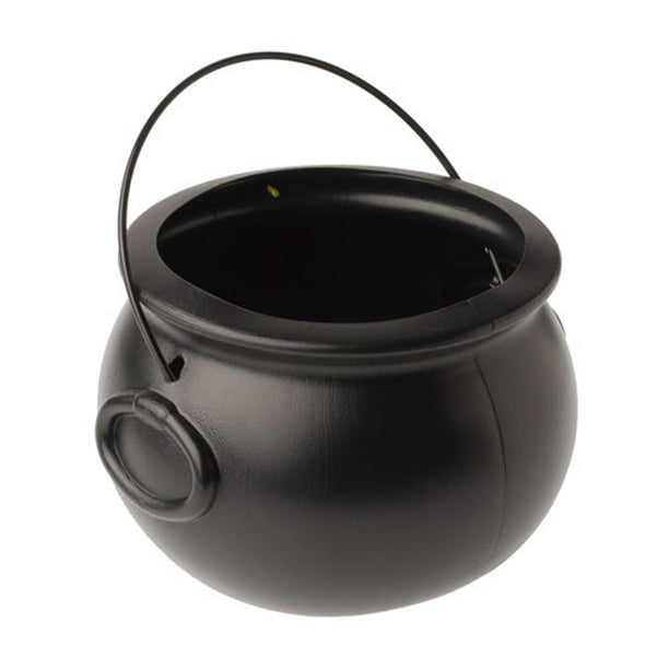US Toy Witch's Cauldron Halloween 8 in Trick or Treat Bucket, Black