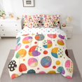thumbnail image 2 of Manfei Cartoon Dinosaur Egg 7pcs Bedding Comforter Set,Multicolor Geometric Dots Queen Bedding Sets,Modern Colorful Aesthetic Queen Sheet Sets For Girl Boy,Luxury Bedroom Decor Reversible, 2 of 8