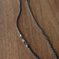 thumbnail image 2 of Solid 925 Oxidized Sterling Silver Italian Spiga Wheat Chain 3mm, 2 of 2