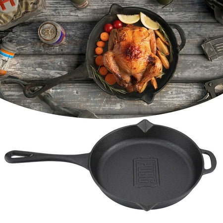 Anauto Cast Iron Frying Pan Skillet Kitchen Utensil Cookware for Gas Stove / Induction Cooker, Cast Iron Skillet, Cast Iron Frying Pan