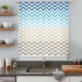 thumbnail image 5 of Blue Brown Sheer Curtains 63 Inches Long, Modern Chevron Waves Khaki Geometric Stripes Light Filering Curtains, Breathable Simi Curtain Privacy Drapes for Living Room Bedroom Window Treatment, 5 of 9