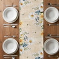 thumbnail image 4 of Table Runner 48 Inches Long for Kitchen Dining, White Daisy Dresser Scarf Farmhouse, Dining Table Decorations for Wedding/Parties, Spring Floral Bees Elegant Pastoral Botanical 13 x 48 In, 4 of 8