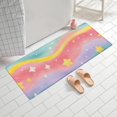 thumbnail image 2 of Dreamy Pastel Wave Pattern Bathroom Rugs Mat,Non Slip Microfiber Bathroom Rug,Rubber Backing,Soft Bathroom Mats for Bathroom Floor,Tub and Shower,60x24in(150x60cm), 2 of 4