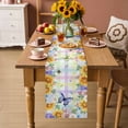 thumbnail image 2 of Sunflowers Table Runner - 120 Inch Long Spring Flowers Butterflies Hydrangea Watercolor Cotton and Linen Blended Dress Scarves Farmhouse Table Runner for Kitchen Dining, Coffee Table, 13" x 120", 2 of 8