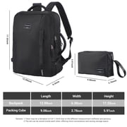 Travelhouse Travel Backpack for Men & Women Hiking Outdoor Carry On with Packing Cubes(Black)