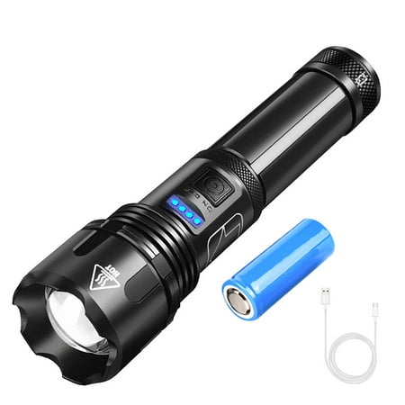 DPTALR Lampe torche LED puissante XHP50 Lampe étanche rechargeable USB  Ultra lumineuse