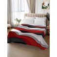 thumbnail image 2 of Red Black Ombre Flat Sheets Only Twin XL Size, Soft Breathable Bed Top Sheets for Mattress, Modern Geometric Moire Abstract Art Luxury Bedding Flat Sheets for Home Hotel Bedroom Bed Protection, 2 of 9